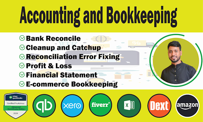 Gig Preview - Do clean up, catch up, payroll, reconciliation using quickbooks