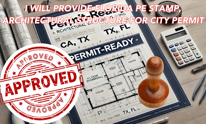 Gig Preview - Do california, USA pe stamp, civil engineering stamp for city permit, structural