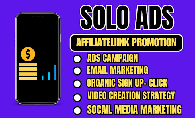 Gig Preview - Blast solo ads promotion clickbank affiliate marketing MLM leads boost sign up