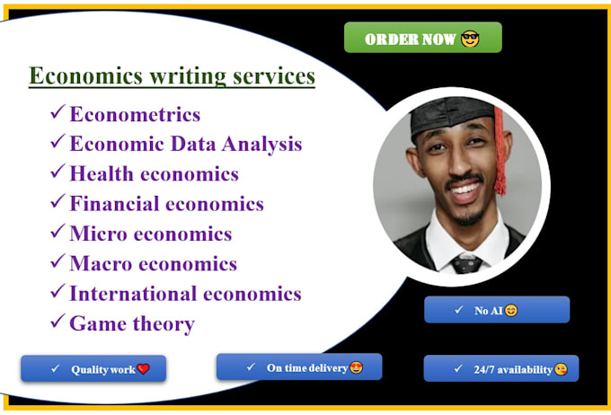 Gig Preview - Do economics tutoring and writing, financial economics, health economics