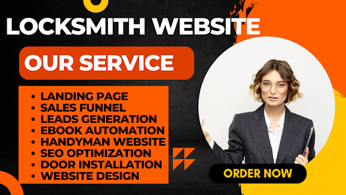 Gig Preview - Create a premium locksmith website, locksmith landing page, leads generation