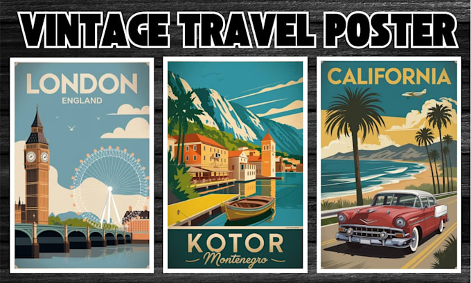 Gig Preview - Design professional vintage, retro travel poster or art deco