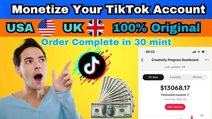 Gig Preview - Create USA tiktok account, tiktok US account, USA tik tok creativity program