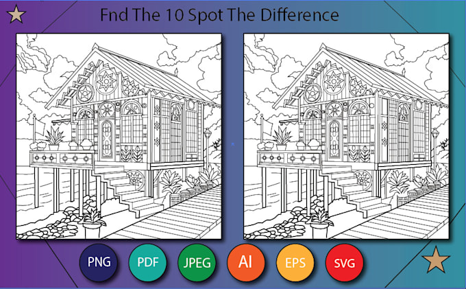 Gig Preview - Draw hidden object and spot difference picture