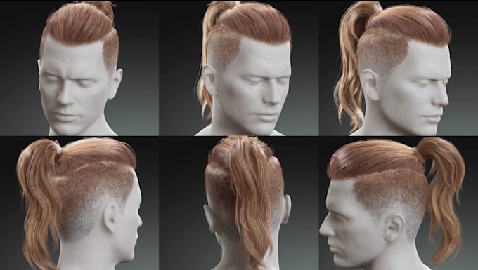 Gig Preview - Do realistic 3d hair animation, 3d hair simulation, 3d hair design, hair anime