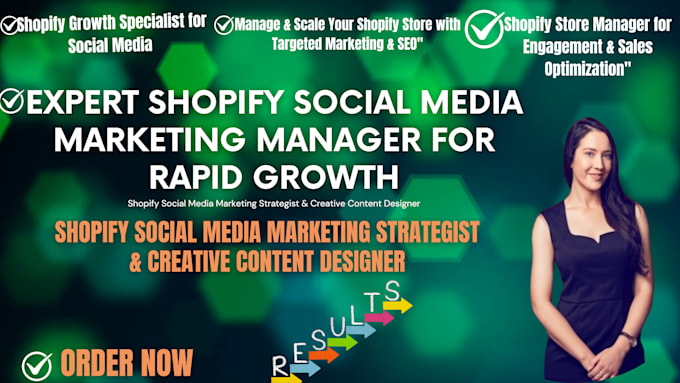 Gig Preview - Dedicated shopify social media marketing manager content creator specialist