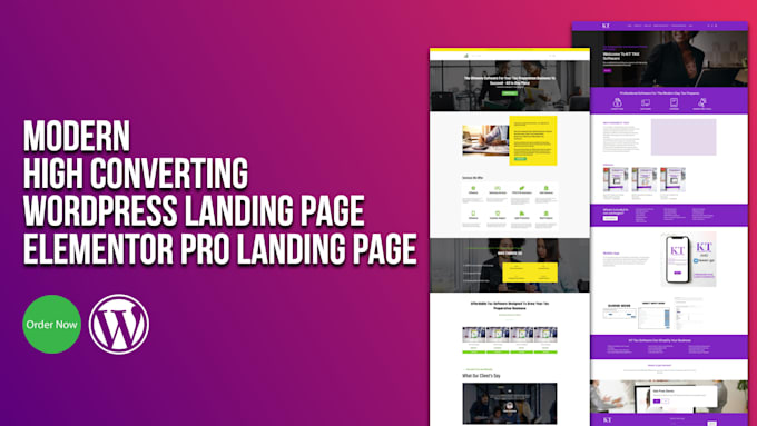 Gig Preview - Design modern wordpress elementor pro landing page