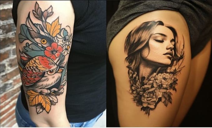 Gig Preview - Create an amazing custom tattoo design with my experience as a tattoo artist