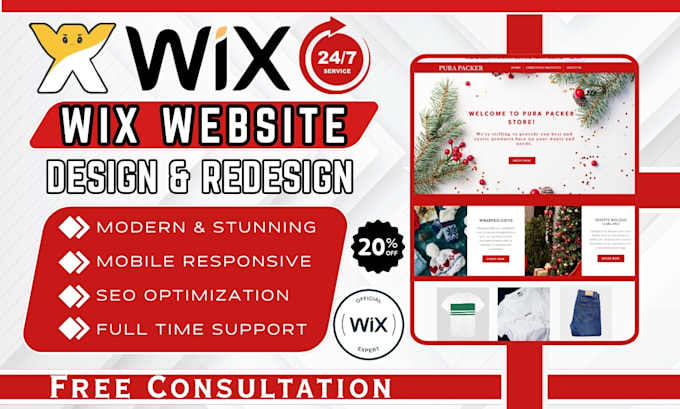 Gig Preview - Wix website redesign wix website design, redesign wix website design wix website