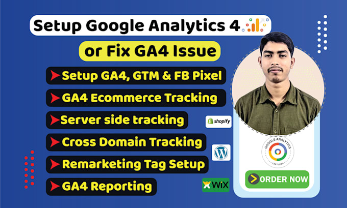 Gig Preview - Fix ga4 issues or setup google analytics 4, ecommerce, lead from tracking expert