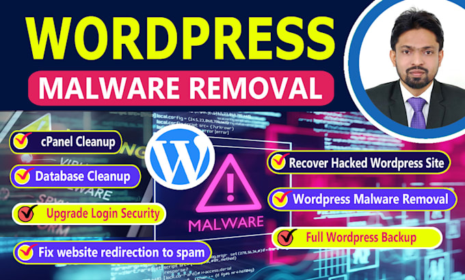 Gig Preview - Do wordpress malware removal, virus removal, recover hacked website