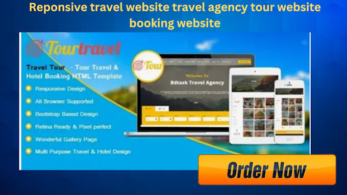 Gig Preview - Design a reponsive travel website travel agency tour website booking website