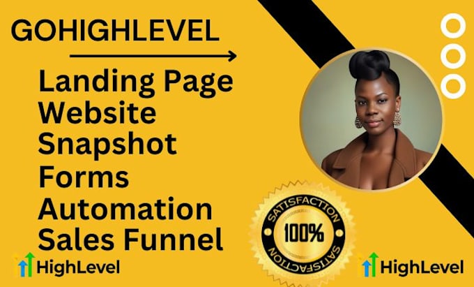 Gig Preview - Be gohighlevel landing page, click funnel, website, api integration automation