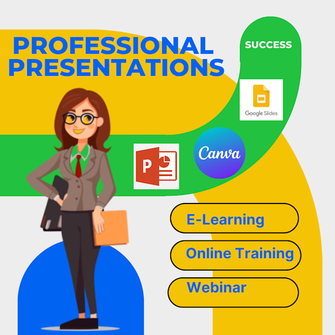 Gig Preview - Create powerpoint presentation for training courses tutoring, webinar, elearning