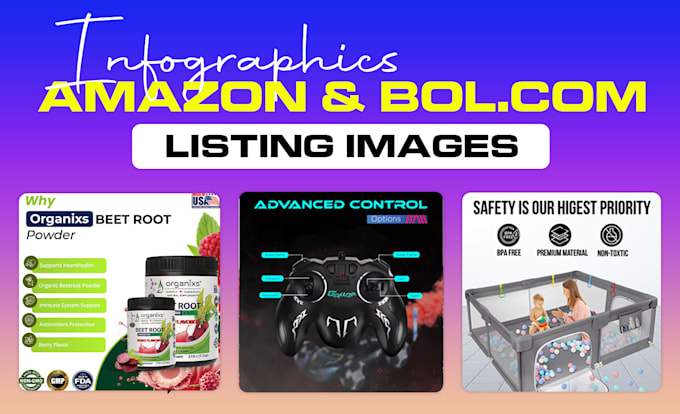 Gig Preview - Do product listing images for bol, amazon, shopify with lifestyle infographic