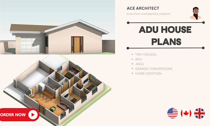 Gig Preview - Be architect for city permit adu, jadu, garage, patio house plans