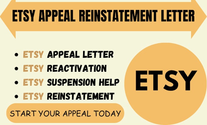 Gig Preview - Do professional etsy appeal letter esty reinstatement etsy suspension help