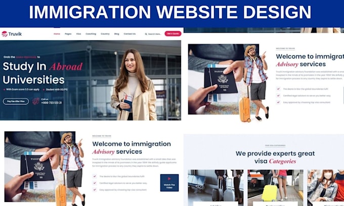 Gig Preview - Design immigration consultant website and visa consulting wordpress website