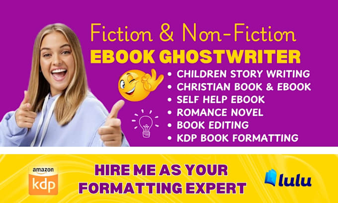 Gig Preview - Ghostwrite fiction children ebook christian nonfiction book self help writer