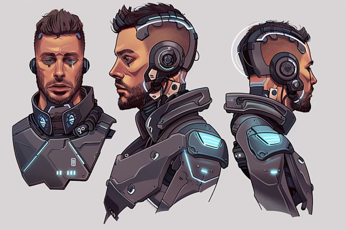 Gig Preview - Create cyberpunk style character art for any project