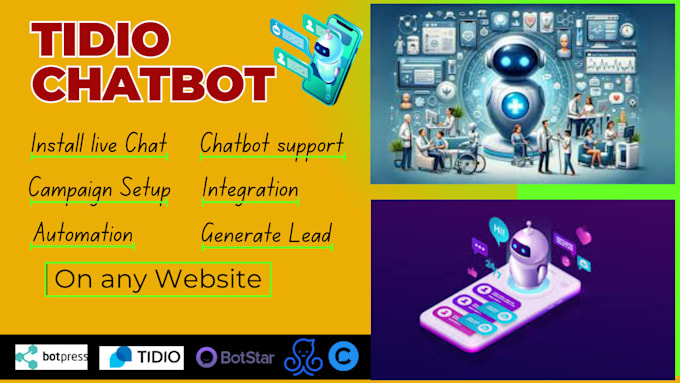 Gig Preview - Build a chatbot and live chat for your website with tidio