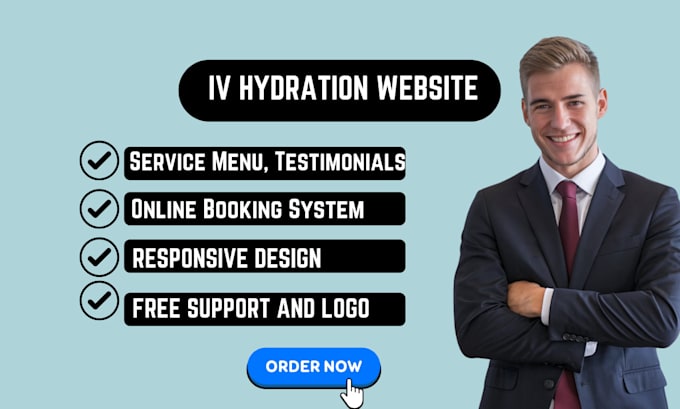 Gig Preview - Develop iv hydration website, iv therapy website, hydration site wordpress wix