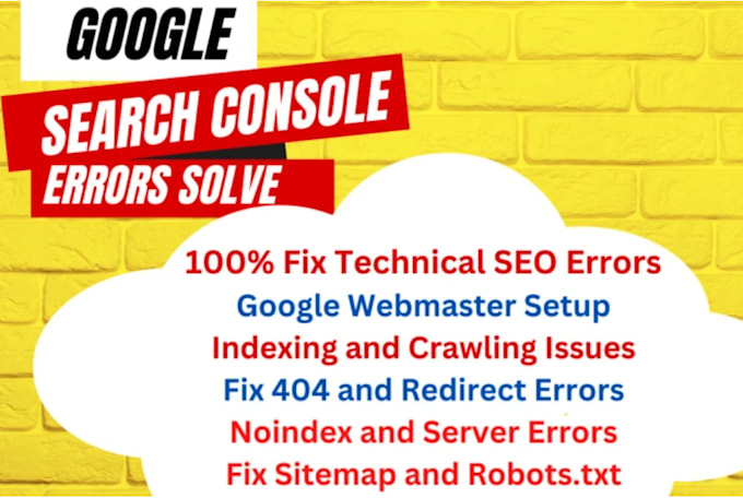 Gig Preview - Fix google index issue, search console error issues and page indexing