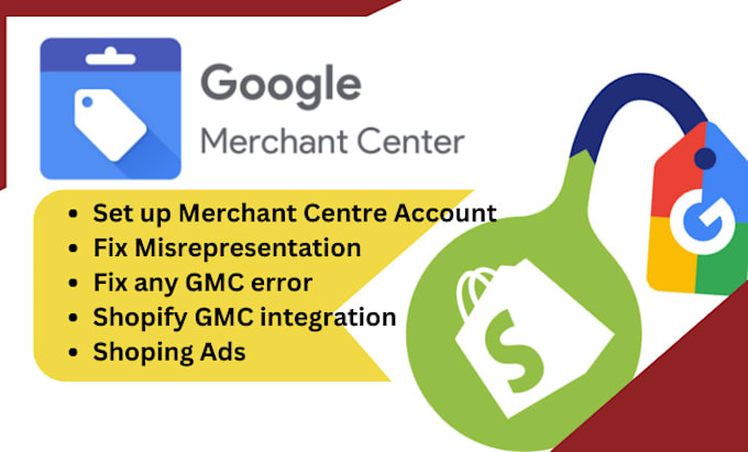 Gig Preview - Set up shopify website google merchant center misrepresentation gmc shopping ads