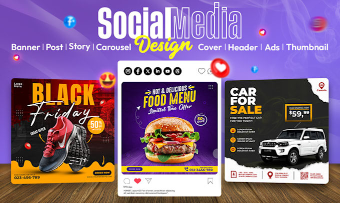 Bestseller - design social media posts and ad for instagram, fb, linkedin