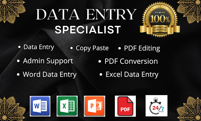 Gig Preview - Be your virtual assistant for data entry,pdf to excel,copy,paste,only in 20