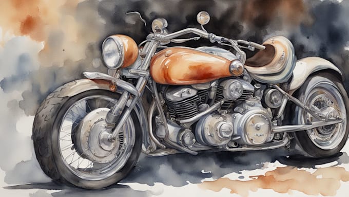 Gig Preview - Paint car and motorcycle portraits in watercolor