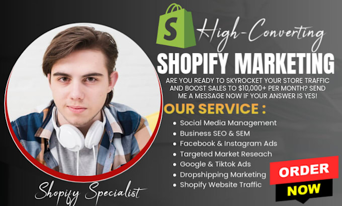 Gig Preview - Boost shopify etsy ebay amazon product marketing promotion seo sales traffic ads