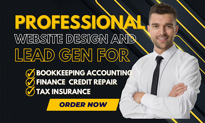 Gig Preview - Design website and lead generation for bookkeeping, accounting finance insurance