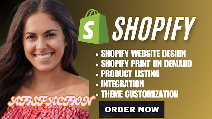 Gig Preview - Build shopify store design shopify business website shopify print on demand