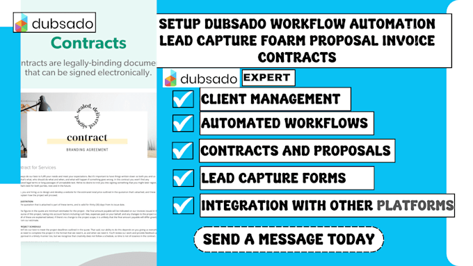 Gig Preview - Setup dubsado workflow automation lead capture form proposal invoice contracts