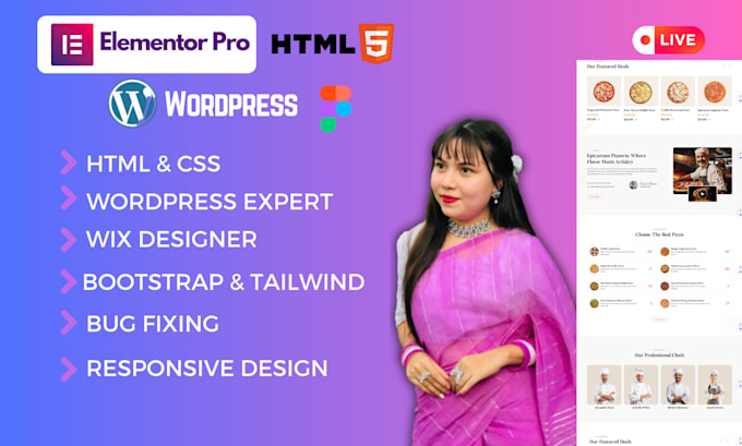 Bestseller - develop and fix bugs HTML bootstrap tailwind CSS wordpress wix