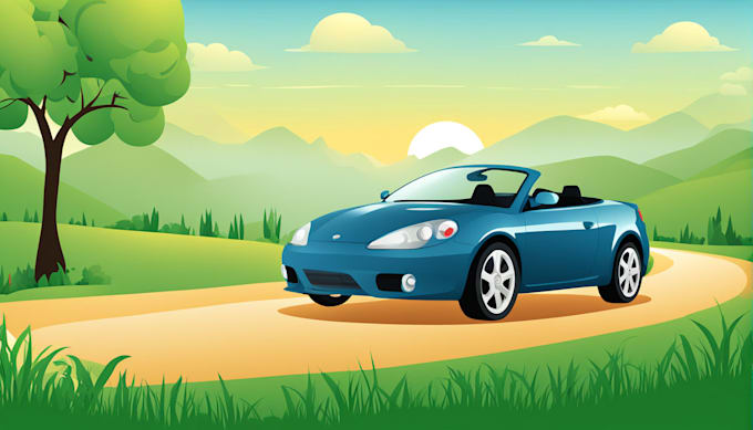 Gig Preview - Turn your car portrait into an amazing illustration vector