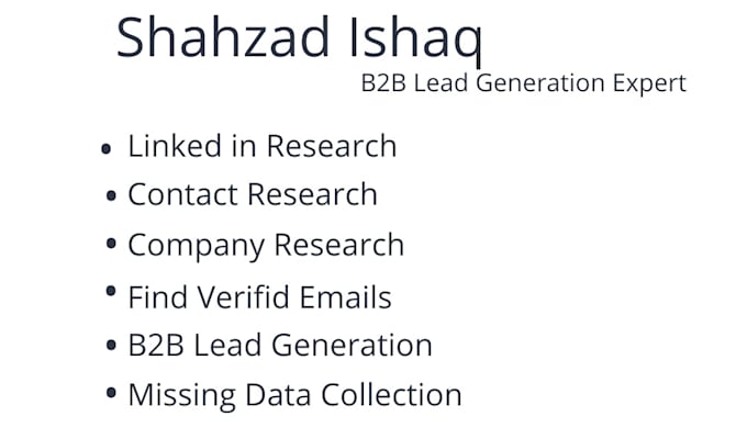 Gig Preview - Do data enrichment, b2b lead generation, and email leads