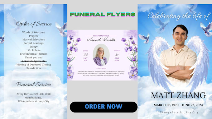 Bestseller - design a funeral flyer, obituary, church event in 4 hrs