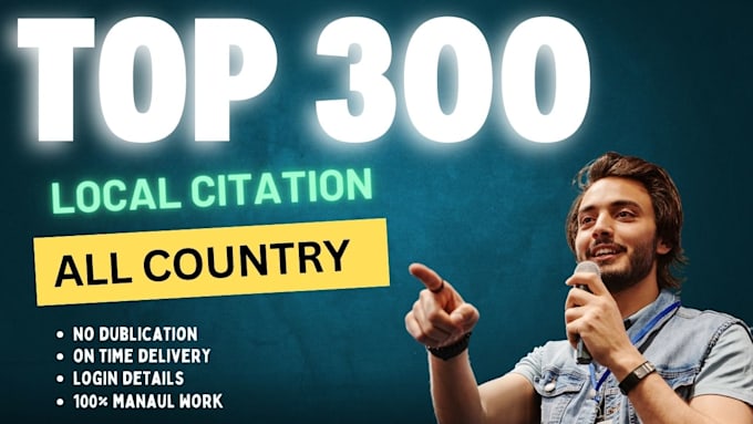 Gig Preview - Is 300 local citations for all country for localcitation SEO