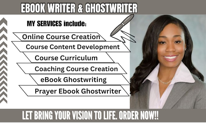 Gig Preview - Do ebook online course creation course content ebook writing development editor