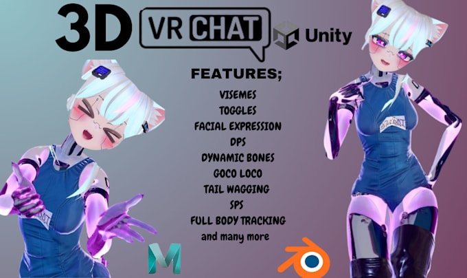 Gig Preview - Model and design vrchat avatar, vrc avatar, vrc, vrc character, vrchat, vr chat