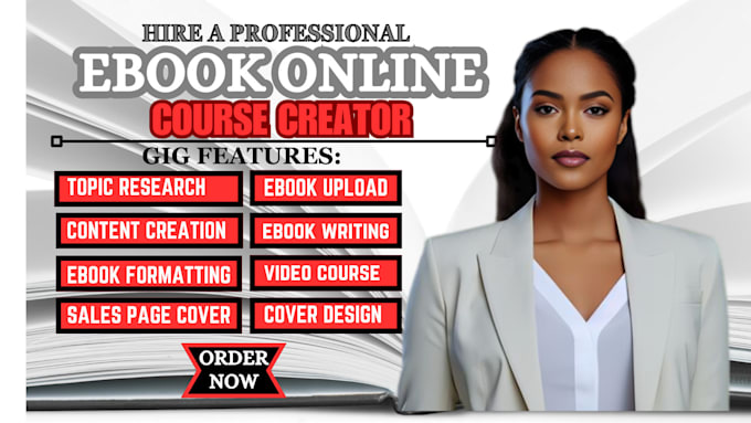 Gig Preview - Create ebook online course content, digital product course creation and upload