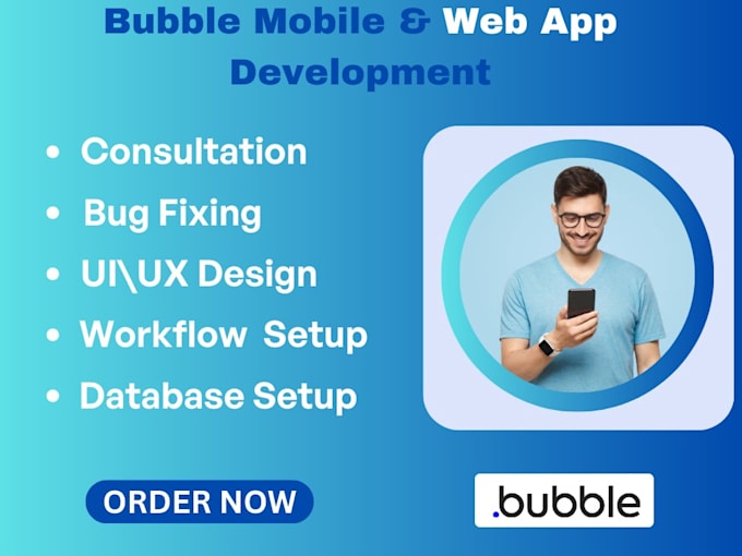 Gig Preview - No code bubble wep app, website bubble io, marketplace bubble io, saas chatgpt