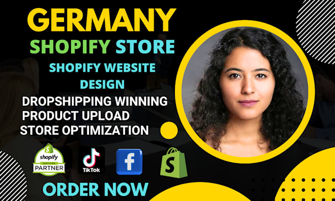 Gig Preview - Build german shopify store, german shopify website, shopify dropshipping store