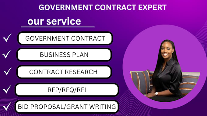 Gig Preview - Write winning government contract proposal rfp rfq bid proposal  grant