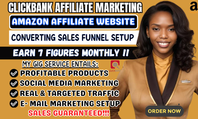 Gig Preview - Do clickbank salesfunnel affiliate marketing amazon shopify website