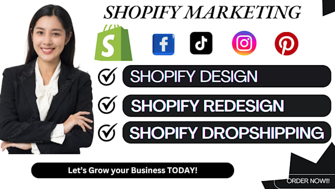 Gig Preview - Design, redesign your shopify store, shopify marketing, shopify dropshipping