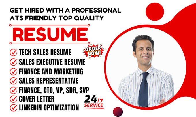 Gig Preview - Write sales manager resume, svp, vp, cto, sales executive resume, resume writer