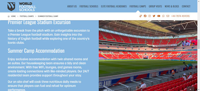 Gig Preview - Design a competent soccer academy website design basketball and football website